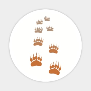 Gradient Grizzly Bear Paw Print Magnet